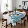 thumbnail image 6 of Navy Blue Coastal Table Cloth Waterproof Tablecloths, Turquoise Coral Ocean Modern Sea Tablecloth Dining Table Cover for Kitchen Party Tabletop Outdoor, Rectangle Tablecloth 52x70 Inch, 6 of 9