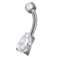 thumbnail image 1 of segolike Belly Button Rings 10mm 1.6mm Accessories Barbell Gifts Rhinestones Titanium 14G White, 1 of 9