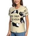 thumbnail image 2 of Xecao Panda Doing Yoga for Women's V-Neck T-Shirts-Elegant Half-Sleeve Tops Perfect for Summer-Large, 2 of 5