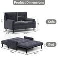 thumbnail image 5 of ZIVACATE 3 In 1 Sleeper Sofa Couch Bed Pull Out Velvet Futon Loveseat for Living Room,Grey, 5 of 7