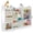 White, variant on COSVALVE Multifunctional Wooden Kids Toy Storage Organizer with 4-Tier Bookshelf,Stuffed Animal Storage,Mirror,2 Bins,Toddler Playroom Bedroom Nursery Furniture(White)
