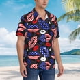thumbnail image 3 of Fotbe American With Lips Camisa Hawaiana para Hombre Unisex – Camisa Casual de Verano con Botones de Manga Corta de Algodón y Lino,Medium, 3 of 7