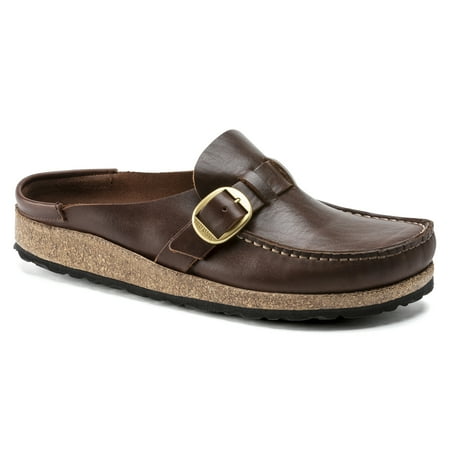 

BIRKENSTOCK BUCKLEY NATURAL LEATHER Clogs Vintage Wood Roast
