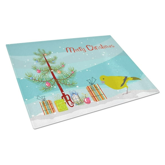 Carolines Treasures CK4482LCB London Canary Merry Christmas Glass Cutting Board Large, 12H x 16W, multicolor