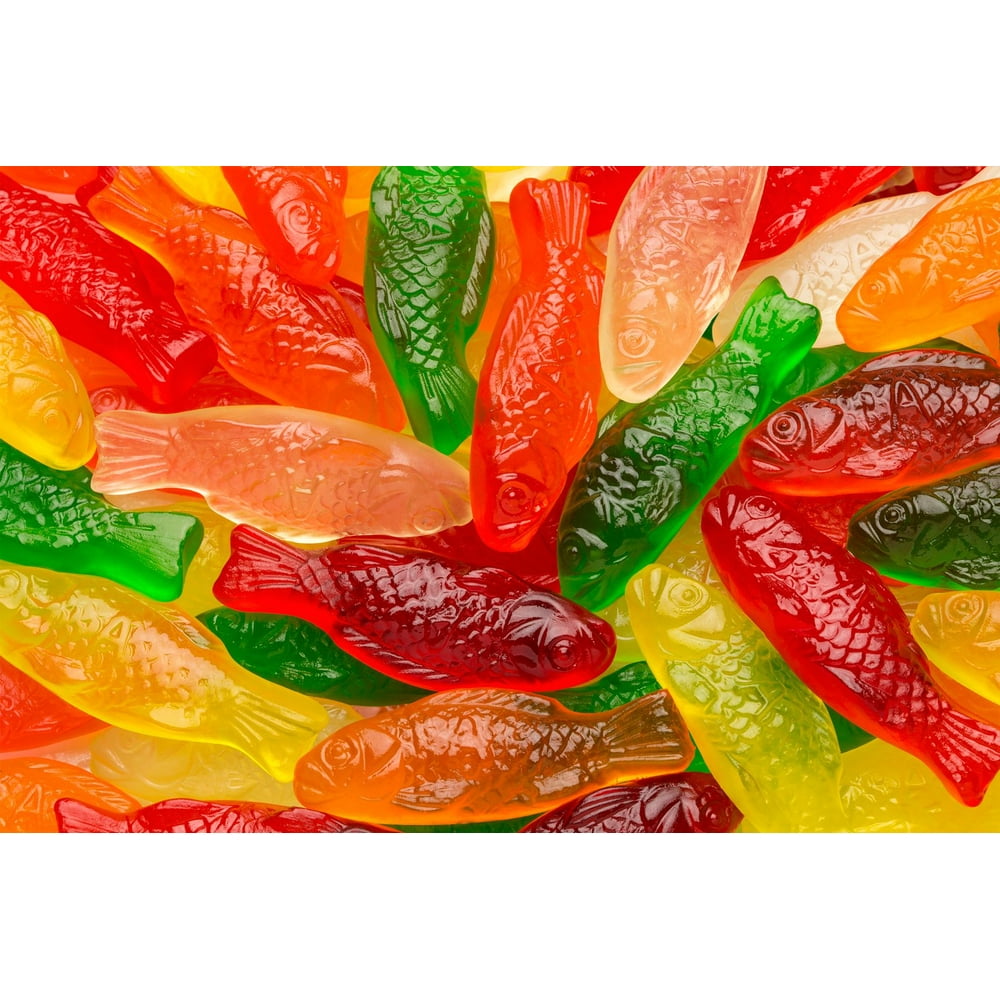SweetGourmet Assorted Gummi Fish Cherry, Strawberry, Green Apple, Pineapple, Lemon, Orange