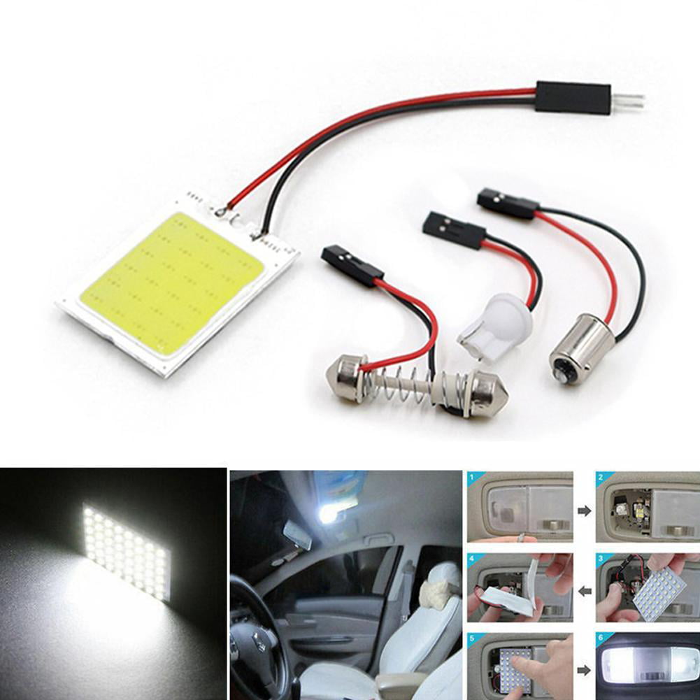 1PC 12V Car SUV Interior T10 4W 48 SMD LED HID Dome Map Light Bulb Panel Lamp 