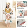 thumbnail image 3 of FORMRS Wearable Blanket Hoodie with Sleeves for Kids Cozy Flannel Sweatshirt, Pink Donut, 3 of 7