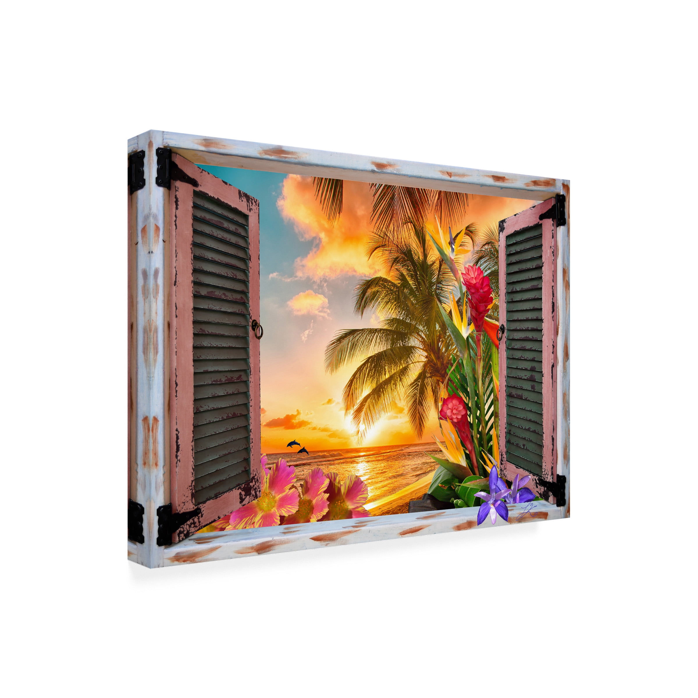 Leo Kelly 'Tropical Window to Paradise II' Outdoor All-Weather Wall Decor