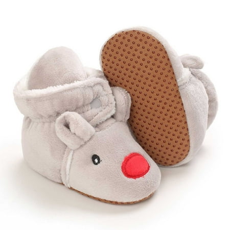 

QISIWOLE Christmas First Walker Baby Boys Girls Shoes Infant Toddler Winter Warm Footwear BootsNewborn Xmas Prewalker Boots summer sale