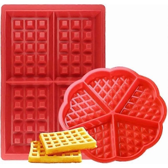 Moule à Gaufres, Moule à Pâtisserie en Silicone 2 Pcs Moule en Silicone Antiadhésif (a-5-f6)