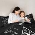 thumbnail image 4 of Manfei Western Fantasy Queen Comforter Set,Rustic Eagle Bedding Sets,White Black Bedding Comforter Set For Boys,Super Cozy Room Decor Reversible,3 Pieces, 4 of 7