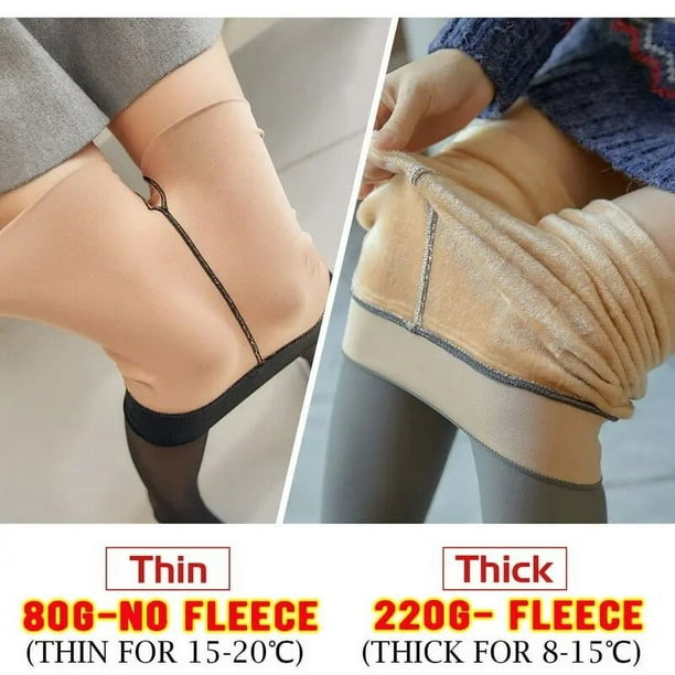 Women's Fleece Tights Ladies Leggings Fake Translucent Pantyhose Thick  Fleece Panty Warm Winter Tights Thermal Stockings Woman 
