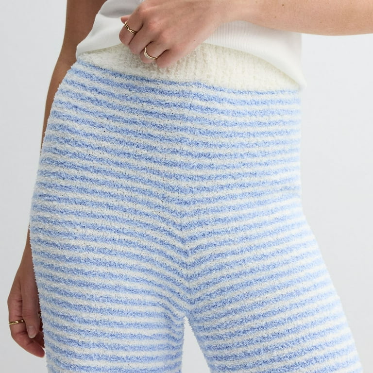 Pantalon Bleu Rayé La Senza Girl Taille S - Avec Logo Flamant Rose - Occasion