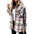 thumbnail image 5 of Kiapeise Women's Oversized Plaid Button Down Shirt Shacket Jacket Long Sleeve Casual Fall Outwear with Pockets, 5 of 5