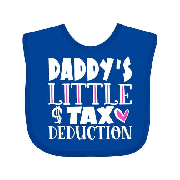 Inktastic Daddy's Little Tax Deduction Pink Hearts Boys or Girls Baby Bib