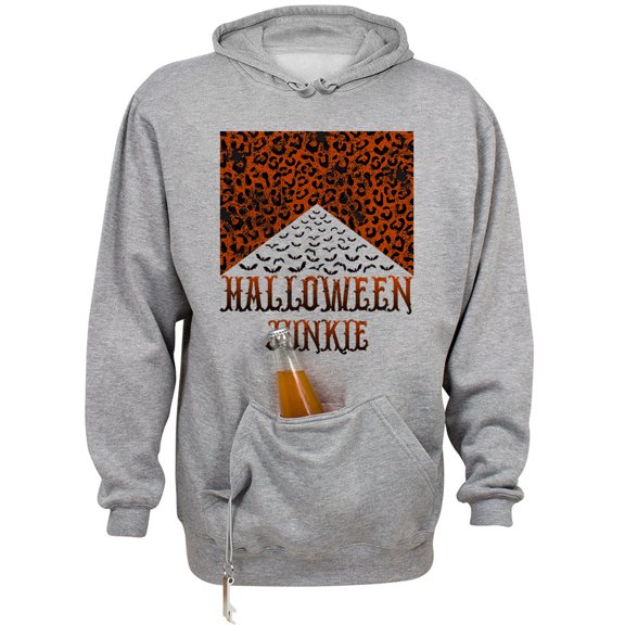 Halloween Junkie Bats Beer Holder Tailgate Hoodie Sweatshirt Unisex Large Oxford