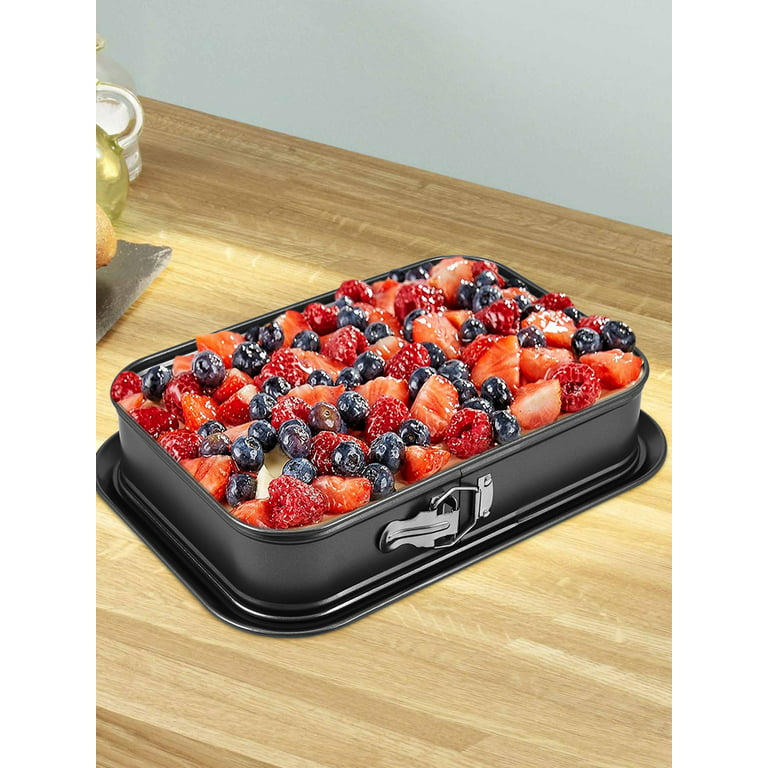 Gpoty Springform Pan(Square/Rectangle)Steel Springform Cheesecake Pan,Non-stick  Leakproof Square Cake Pan Bakeware Baking Pans Cheesecake Pan Cake Pan for  Home Kitchen DIY（9.5×11×3.2”） 