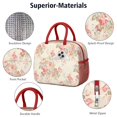thumbnail image 4 of Lunch Bag Lunch Box for Women Reusable Insulated Lunch Cooler Bags,Large Capacity for Work Travel Picnic,Water-Resistant Pioneer Colorful Floral Lunch Tote Bag Gifts for Woman Mom Red, 4 of 6