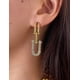 thumbnail image 4 of Aretes de oro laminado en forma de U con brillos, 4 of 6