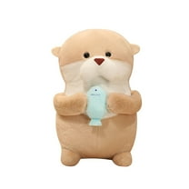 Otter Stuffed Animal Plush Toy with Fish 12inch Cute Stuffed Otter Plush Pillow Sleeping Hugging Animal Plushies Kawaii Room Bed Sofa Home Decor for Friends Birthday Gift & Christmas Gift