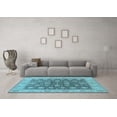 thumbnail image 3 of Ahgly Company Indoor Rectangle Oriental Light Blue Traditional Area Rugs, 7' x 10', 3 of 4