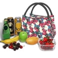 thumbnail image 3 of Yiaed Beautiful Flower Print Lunch box lunch bag Portable Insulated Lunch Box for Women Men Cooler Tote Bag with Front Pocket for Work Picnic Travel, 3 of 6