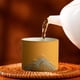 thumbnail image 5 of Taza de té de cerámica con diseño abstracto de Kung Fu, tradicional, china, para yerba mate. amarillo, 5 of 8