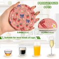 thumbnail image 2 of 6 Pcs Drink Coasters with Holder 3.94in Woven Coasters for Drinks Bows and Strawberries Pattern Coaster Set for Protection Table, 2 of 7