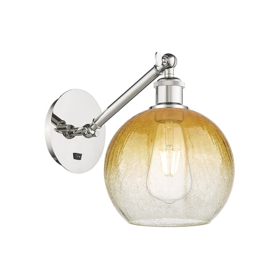 Innovations Lighting 317-1W-PN-G483-8AM Brookhaven Globe 11" Tall Wall Sconce - Nickel
