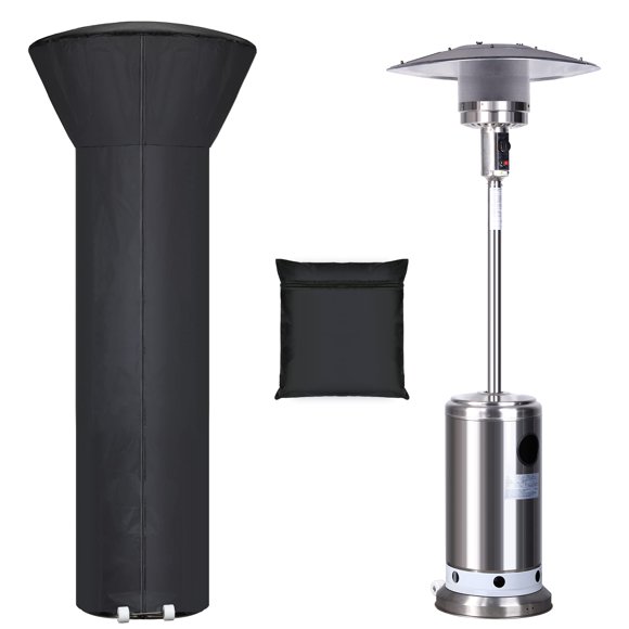 Funda para calefacción de patio Hualedi, impermeable, negra, 220 cm de altura