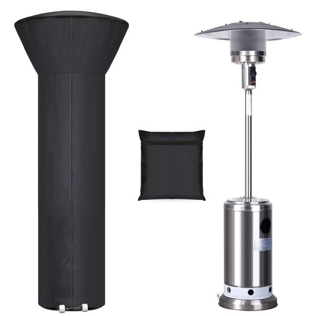 Funda para calefacción de patio Hualedi, impermeable, negra, 220 cm de altura
