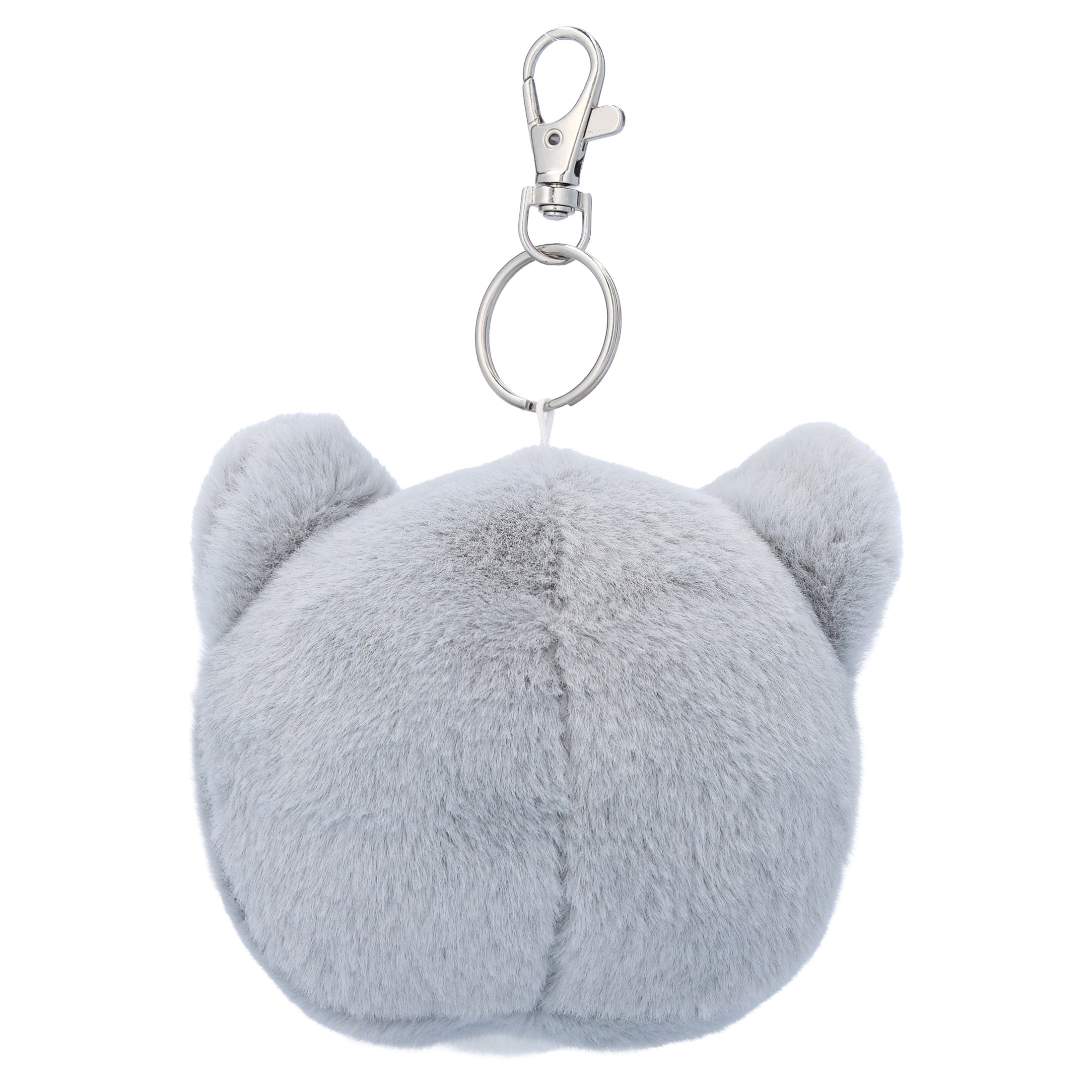 Pen+Gear Mini Plush Cat Bag Charm, Gray and White