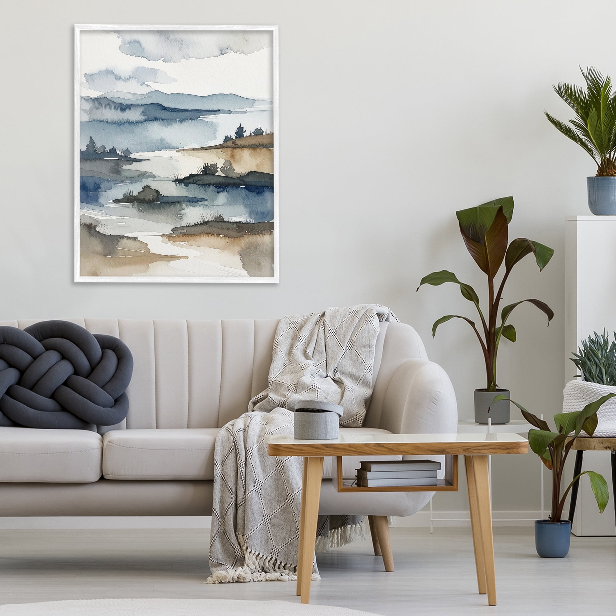 Stupell Industries The Flow Of Water White Framed Giclee Art, design by Alonza Saunders