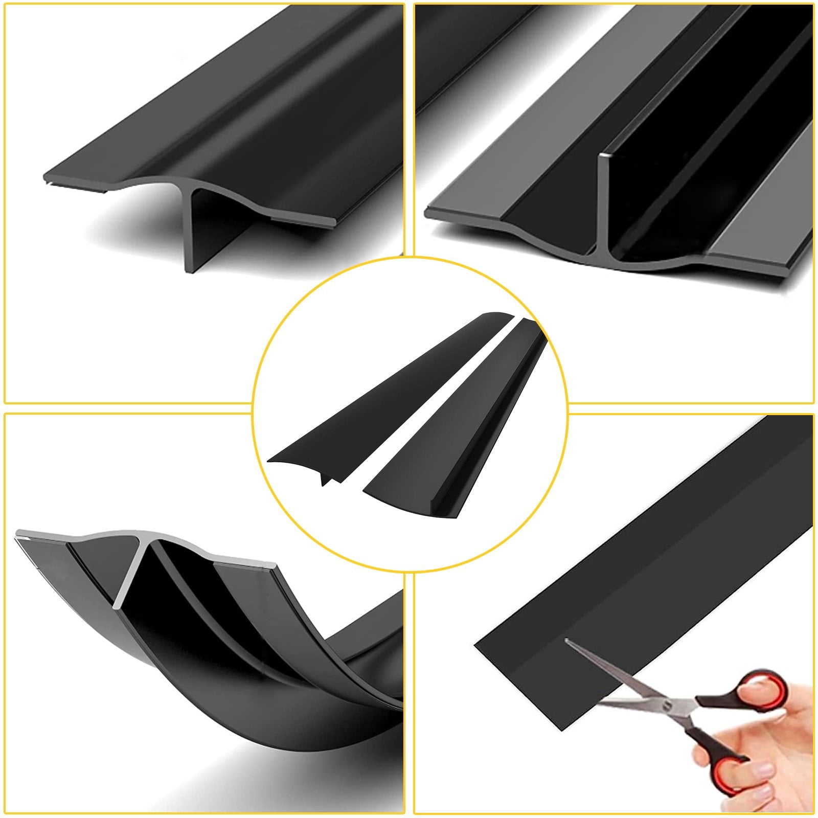 6 PCS 21 inches Silicone Stove Counter Gap Cover Seals Out Spills Between Counters, Appliances, Dryers, Stoves, Washing Machines