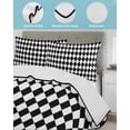 thumbnail image 3 of Twin Quilt Bedding Set, Black White Plaid Reversible Summer Quilt 3 Pieces, Modern Minimalist Geometric Checkered Lightweight Bedspreads Coverlets with 2 Pillow Shams for All Seasons, 3 of 5