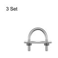 thumbnail image 3 of Unique Bargains Round U-Bolts 3 Sets 35mm Inner Width 60mm Length M8 with Nuts and Plates, 3 of 5