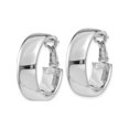 thumbnail image 3 of 14K White Gold 7.75mm Omega Back Hoop Earrings (24 X 24.75) Made In Peru pre735w, 3 of 6