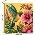 thumbnail image 2 of DIY Hummingbird Carrying Flowers Pearl Diamond Painting Art Kit with Frame | Pearl Beads Art Craft for Adults Beginner, Gemstone Diamond Dots Beads for Home Wall Decor (8*8inch), 2 of 6