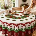 thumbnail image 2 of Christmas Round Tablecloth, Xmas Holiday Decorative Round Table Cover, Christmas Pattern Table Runner for Dining Table, 2 of 2