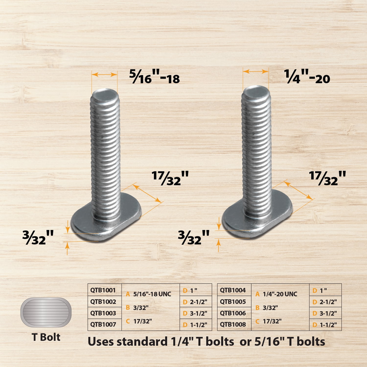 POWERTEC 4PK 48 Inch Double-Cut Profile Universal T-Track with Predrilled Mounting Holes for Woodworking Jigs and Fixtures, Drill Press Table, Router Table, Workbench, 71373