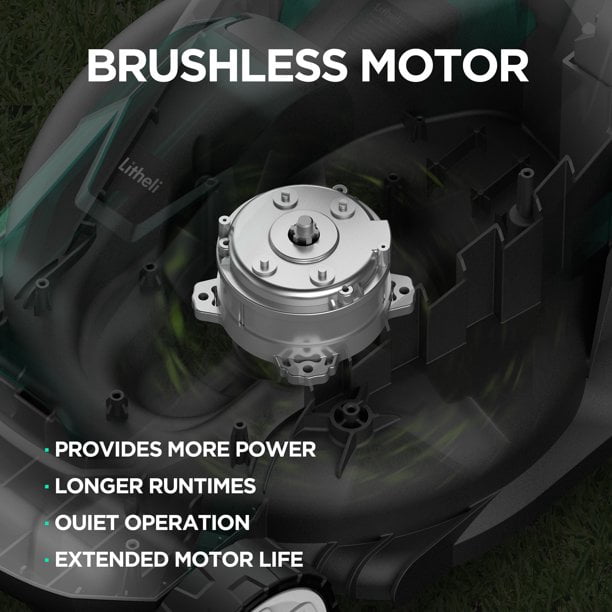 Litheli 20V 13 Cordless Brushless Lawn Mower with 4.0Ah Battery