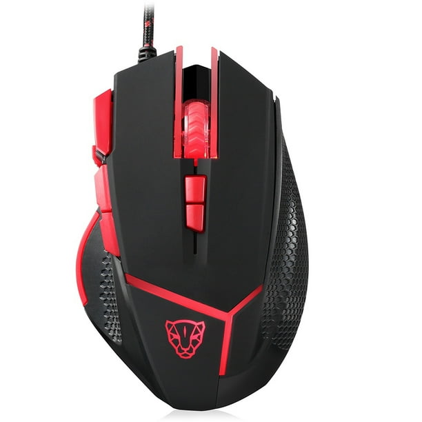 Motospeed V18 Gaming Mouse Monochrome Red Version, Non-slip Design with - Black - Walmart.com