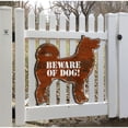 thumbnail image 2 of Designocracy MA991242 18 x 18 in. Beware of Dog Brown Puppy House Number Sign Decor, 2 of 4