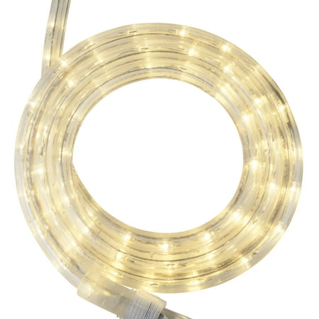18 ft. Warm White LED Rope Light Kit, 216 Lights, Ready-to-Install, Mounting Clips