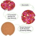thumbnail image 2 of Coolnut Red Love Heart Car Coasters 2 Pack for Cup Holders, Ceramic Cork Base car Drink Coasters with Finger notches, Car Accessories for Women & Men Home Decor Gifts, 2 of 6
