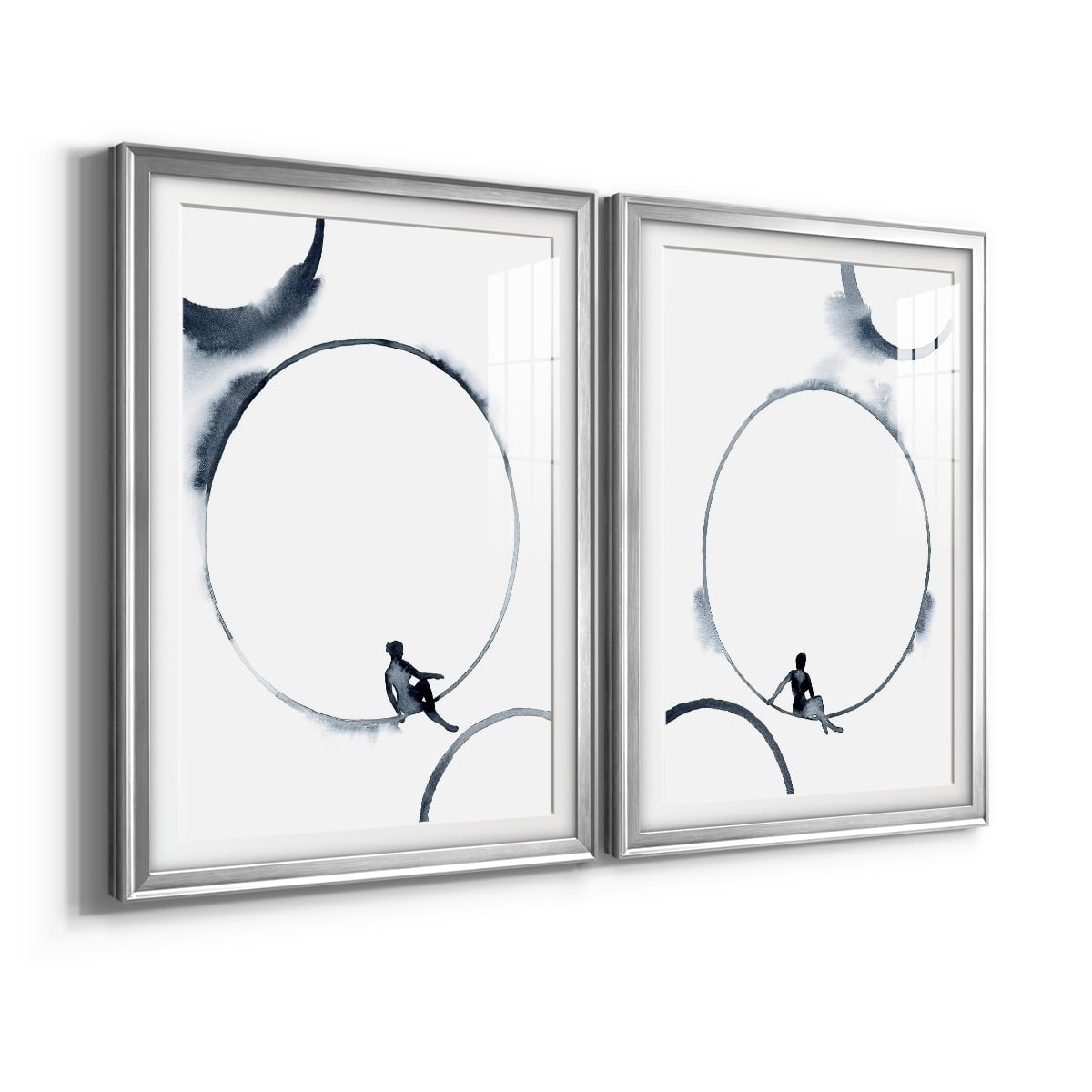 Wexford Home Woman in the Moon I Premium Framed Print, 26.5" x 36.5" - Ready to Hang, Silver (Set of 2)