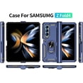 thumbnail image 5 of [4 in 1 Hinge Protection for Samsung Galaxy Z Fold 4 5G Case with Tempered Glass Screen Protector & Camera Lens Protector & Kickstand，[Military-Grade] Samsung Z Fold 4 Phone Case (Blue), 5 of 14
