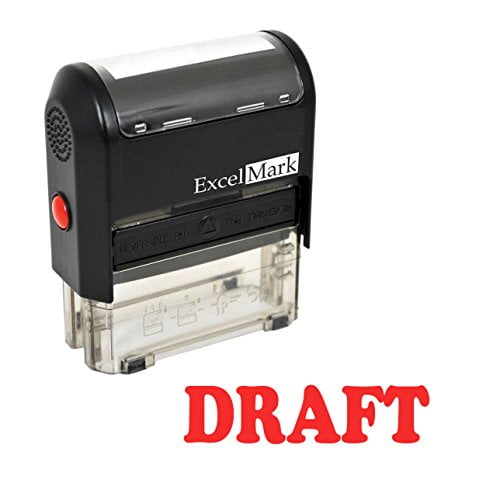 Draft Self Inking Rubber Stamp Red Ink
