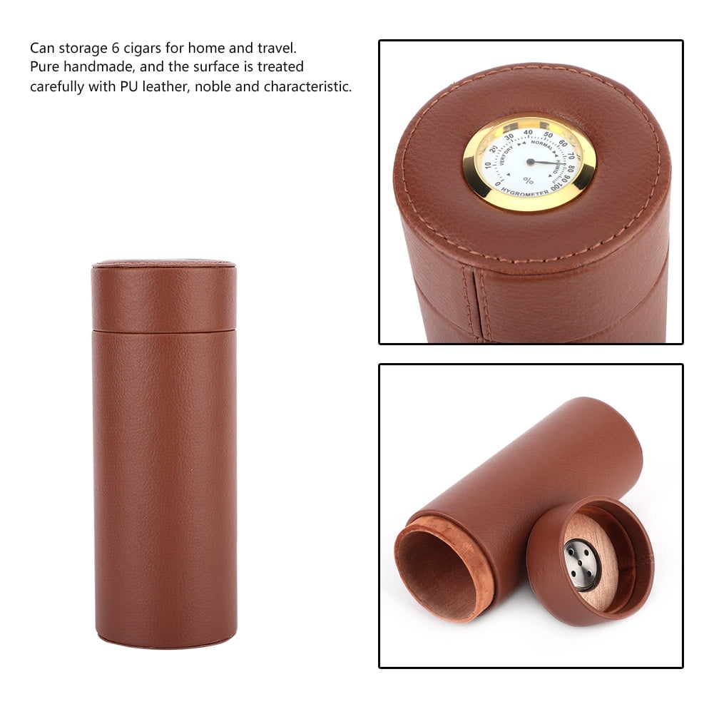 Portable Cigar Humidor Cedarwood Lined Cigar Box, Cigar Holder, For Travel Men