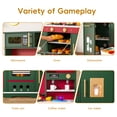 thumbnail image 2 of Reasea Play Kitchen for Kids, Wooden Kids Kitchen Playset with Realistic Lights & Sounds, Toy Kitchen Set with Smart Storage & Fun Accessories, Gift for Ages 3+, Green & Red, 2 of 10